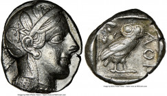 ATTICA. Athens. Ca. 440-404 BC. AR tetradrachm (24mm, 17.13 gm, 4h). NGC Choice VF 5/5 - 3/5. Mid-mass coinage issue. Head of Athena right, wearing ea...