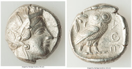 ATTICA. Athens. Ca. 440-404 BC. AR tetradrachm (23mm, 17.06 gm, 4h). VF. Mid-mass coinage issue. Head of Athena right, wearing earring, necklace, and ...