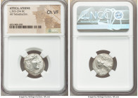 ATTICA. Athens. Ca. 393-294 BC. AR tetradrachm (18mm, 9h). NGC Choice VF. Late mass coinage issue. Head of Athena with eye in true profile right, wear...