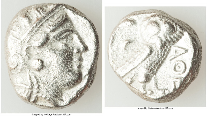 ATTICA. Athens. Ca. 393-294 BC. AR tetradrachm (21mm, 16.65 gm, 8h). VF, porosit...