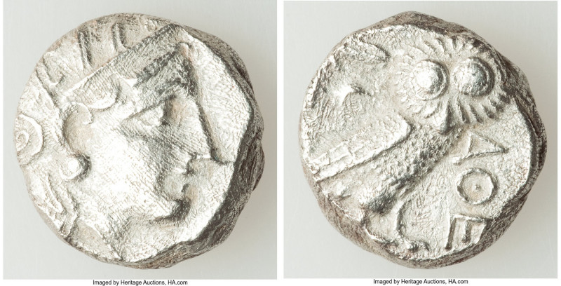 ATTICA. Athens. Ca. 393-294 BC. AR tetradrachm (21mm, 16.39 gm, 8h). VF, porosit...