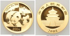 People's Republic gold Panda 200 Yuan (1/2 oz) 2008 UNC, Shanghai mint, KM-Unl. 27.0mm. 15.59gm. AGW 0.5 oz. 

HID09801242017

© 2020 Heritage Auc...