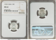 Republic 10 Centavos 1920 MS62 NGC, Philadelphia mint, KM-A12.

HID09801242017

© 2020 Heritage Auctions | All Rights Reserved