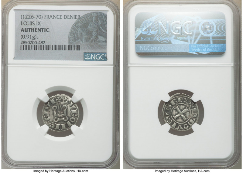 Louis IX 3-Piece Lot of Certified Deniers ND (1226-1270) Authentic NGC, Tours mi...