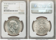 Saxony. Friedrich August III 5 Mark 1914-E MS62 NGC, Muldenhutten mint, KM1266, J-136. 

HID09801242017

© 2020 Heritage Auctions | All Rights Res...