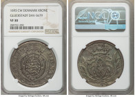 Schleswig-Holstein. Christian V of Denmark Krone (4 Mark) 1693-CW VF30 NGC, Gluckstadt mint, KM77.1, Dav-3679

HID09801242017

© 2020 Heritage Auc...