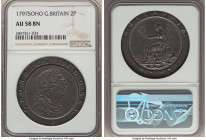 George III "Cartwheel" 2 Pence 1797-SOHO AU58 Brown NGC, Soho mint, KM619, S-3776. Chocolate brown with minimal minor edge bumps. 

HID09801242017
...