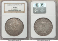 Ferdinand VII 8 Reales 1808 NG-M AU53 NGC, Nueva Guatemala mint, KM64. Struck with bust of Charles IV and titles of Ferdinand VII. Battleship gray and...