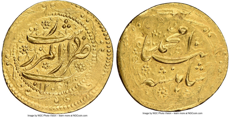 Qajar. Muhammad Shah gold Toman AH 1251 (1835/1836) AU55 NGC, Rasht mint, KM806....