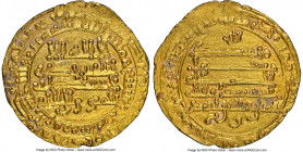 Tulunid. Khumanawayh b. Ahmed (AH 270-282 / AD 884-896) gold Dinar AH 27x (AD 884-894) MS64 NGC, al-Rafiqa mint?, A-554.1. 3.88gm. 

HID09801242017...