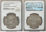 Philip V 8 Reales 1746 Mo-MF UNC Details (Environmental Damage) NGC, Mexico City mint, KM103. Cadet-gray tone with grainy surfaces. 

HID09801242017...