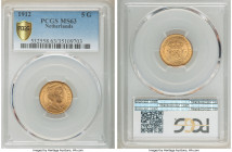 Wilhelmina gold 5 Gulden 1912 MS63 PCGS, KM151. One year type. Smokey toned surface. 

HID09801242017

© 2020 Heritage Auctions | All Rights Reser...