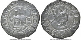 Ferdinand & Isabella 2 Maravedis ND (1474-1504) AU50 NGC, Cuenca mint. Three towered castle, patriarchal cross and C either side all within circle / C...