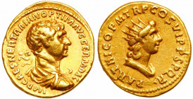Trajan, AD 98-117. Gold Aureus (7.18g)