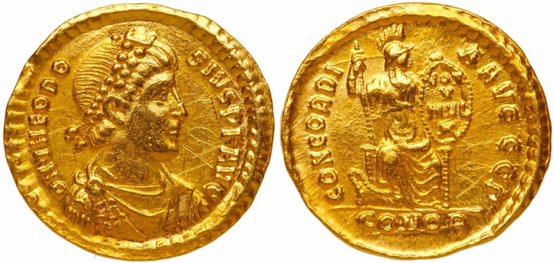 Valentinian II, AD 375-392, Gold Solidus (4.39 g). Mint of Constantinople, AD 38...