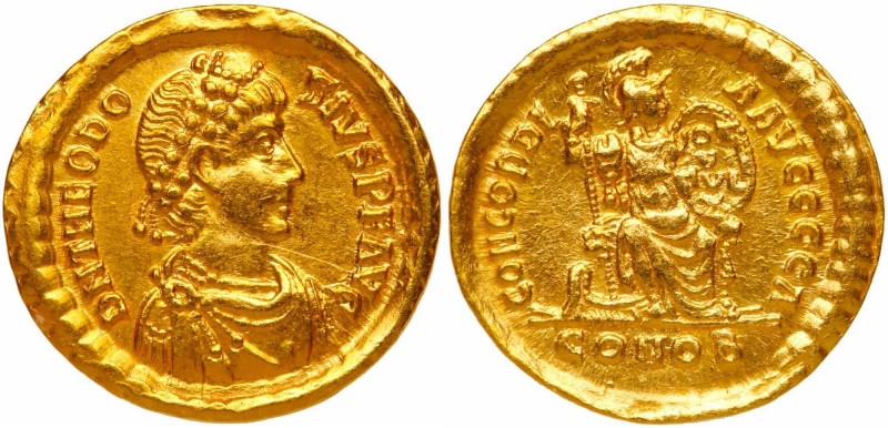 Theodosius I, AD 379-417, Gold Solidus (4.44 g). Mint of Constantinople, AD 388-...