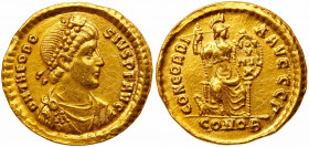Theodosius I, AD 379-395. Gold Solidus (4.38 g). AU