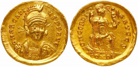 Arcadius, AD 383-408. Gold Solidus (4.42 gr). EF