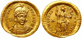 Honorius, AD 393-423. Gold Solidus (4.48 g). MS
