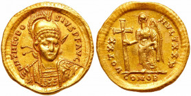 Theodosius II, AD, 402-450. Gold Solidus (4.45g)
