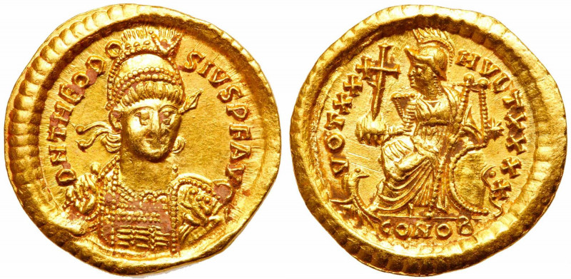 Theodosius II, AD 402-450. Gold Solidus (4.44g). Mint of Constantinople, AD 430-...