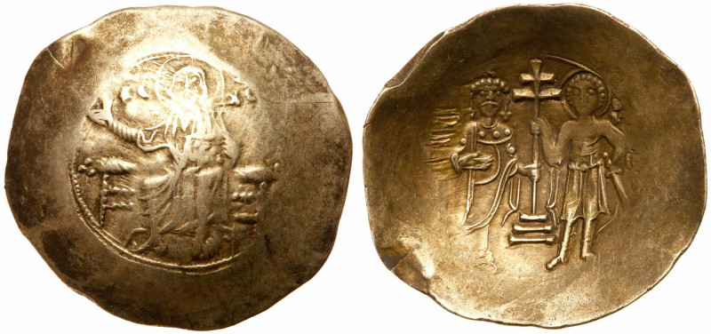 John II Comnenus, 1118-1143. Electrum Aspron Trachy. (4.4g). Thessalonika mint. ...