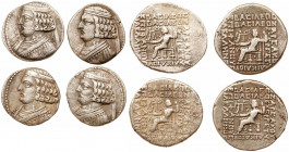 Parthia. Phraates IV, 38/7 - 2 BC. 4-piece lot of Silver Tetradrachms approx. 15 gr. ea)