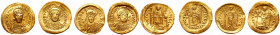 4-piece lot of Late Roman and Byzantine Gold Solidii