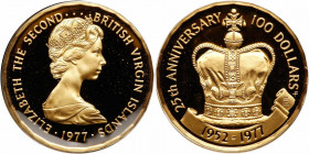 British Virgin Islands. 100 Dollars, 1977. PF