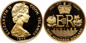 Cook Islands. 100 Dollars, 1977. PF