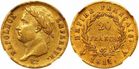 France. 20 Francs, 1811-A (Paris). NGC AU55