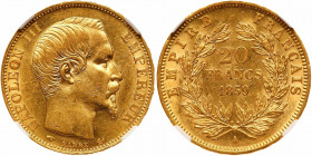 France. 20 Francs, 1859-A (Paris). NGC AU55