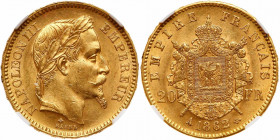 France. 20 Francs, 1862-A. NGC MS63