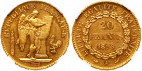 France. 20 Francs, 1898-A. NGC MS62