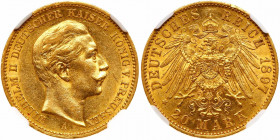 German States: Prussia. 20 Marks, 1897-A. NGC AU58
