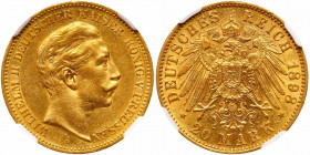 German States: Prussia. 20 Marks, 1898-A. NGC AU