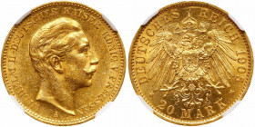 German States: Prussia. 20 Marks, 1905-A. NGC MS61