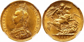 Great Britain. Sovereign, 1889. NGC AU