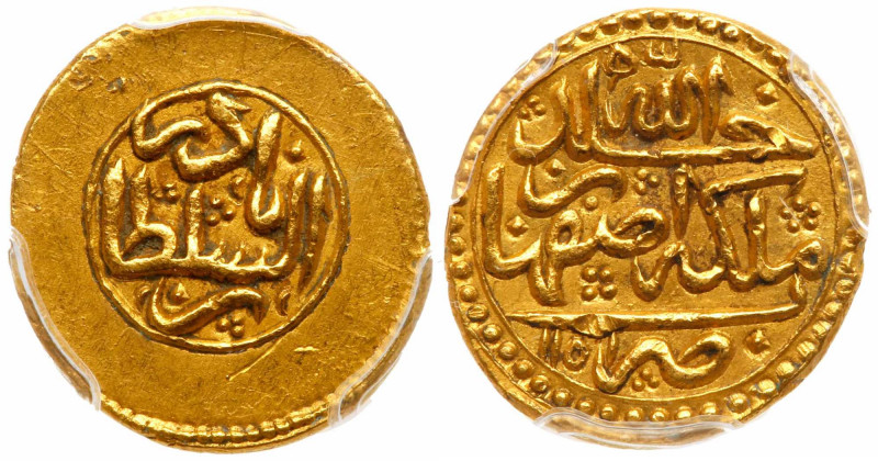 Iran. Ashrafi, AH1151 (1738). KM-378.1. Isfahan mint. Nadir Shah, 1736-1747. PCG...