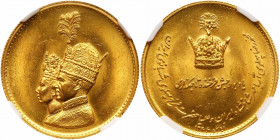 Iran. Coronation Gold Medal, SH1346 (1967). NGC MS64