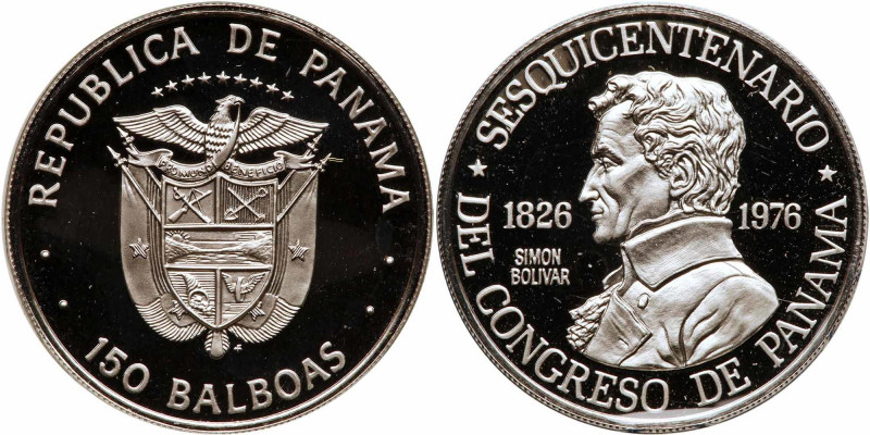 Panama. Platinum 150 Balboas, 1976. KM-43. Weight 0.2987 ounce. For the 150th An...