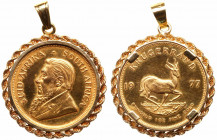South Africa. Kuggerand with Bezel, 1977. AU-UNC