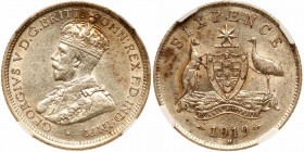 Australia. Sixpence, 1919-M. NGC AU55