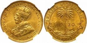 British West Africa. Shilling, 1920-KN. NGC MS64