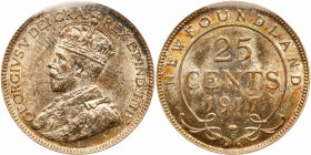 Canadian Provinces: Newfoundland. 25 Cents, 1917-C. ICCS MS64