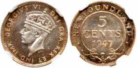 Canadian Provinces: Newfoundland. 5 Cents, 1947-C. NGC MS64