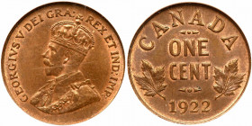 Canada. Cent, 1922. NGC MS64