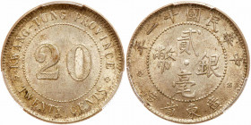 Chinese Provinces: Kwangtung. 20 Cents, Year 11 (1922). PCGS AU58