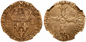 France. ¼ Ecu, 1603-T (Nantes). NGC EF40