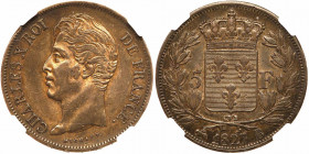 France. 5 Francs, 1827-B (Rouen). NGC EF45